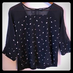 Maurices Black Patterned Blouse, Large, NWT
